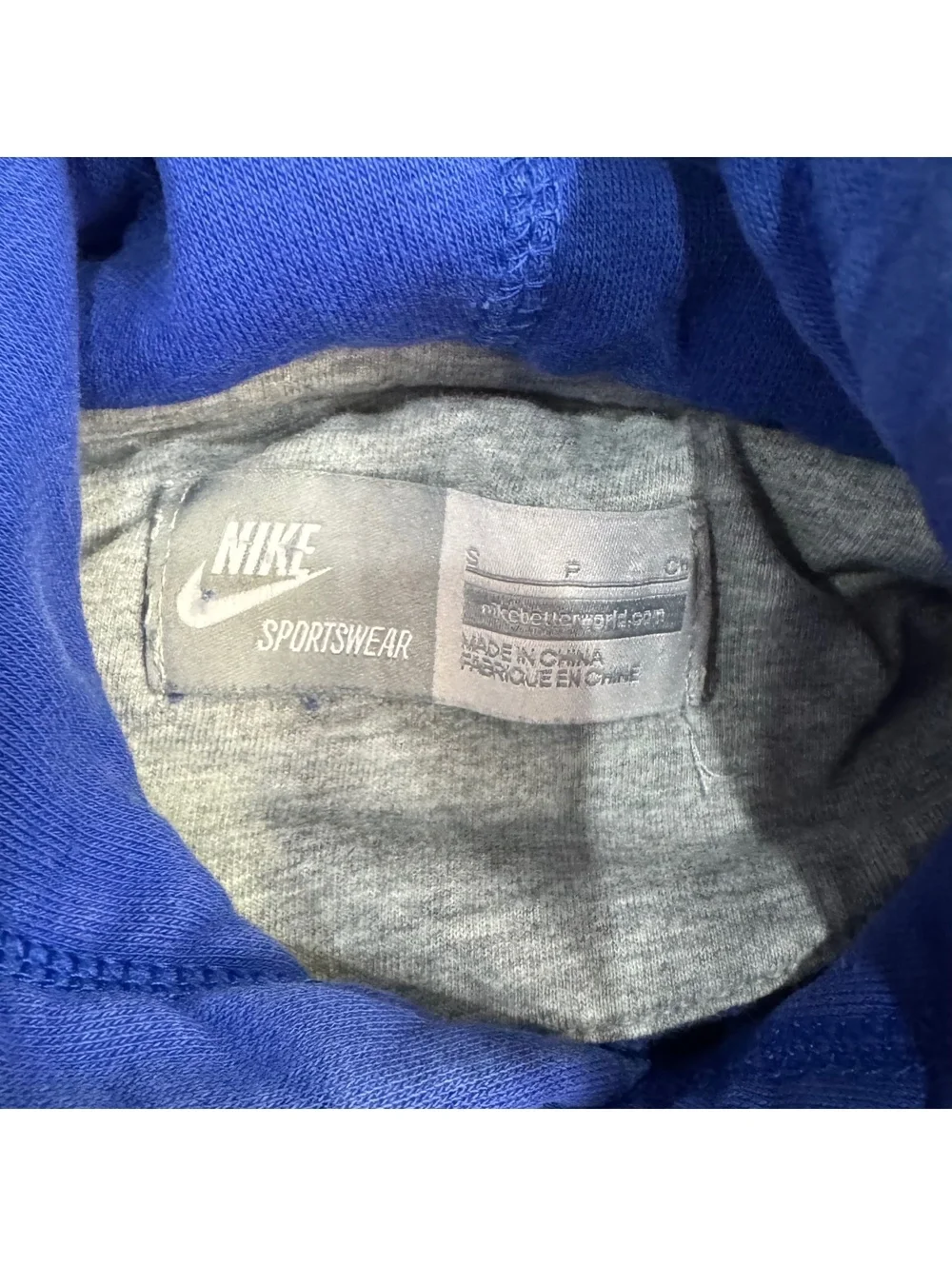 Nike Sportswear Big Logo Pullover Hoodie Blue Black Men’s Small S Sweatshirt